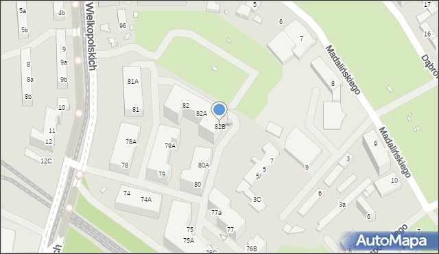 Szczecin, Aleja Powstańców Wielkopolskich, 82B, mapa Szczecina