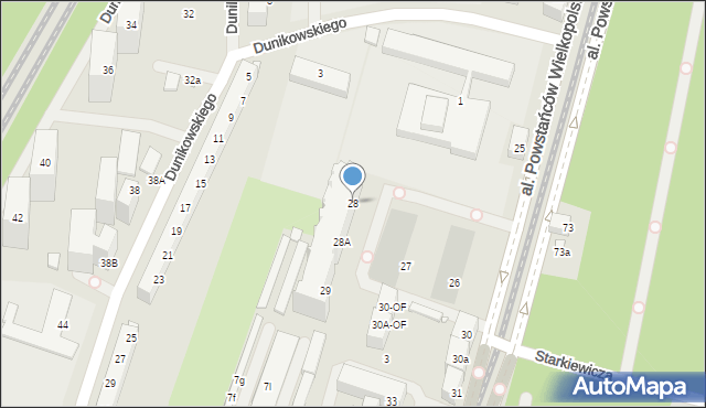 Szczecin, Aleja Powstańców Wielkopolskich, 28, mapa Szczecina