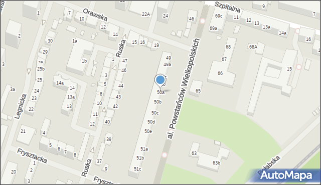 Szczecin, Aleja Powstańców Wielkopolskich, 50a, mapa Szczecina
