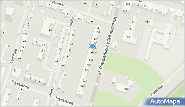 Szczecin, Aleja Powstańców Wielkopolskich, 50b, mapa Szczecina