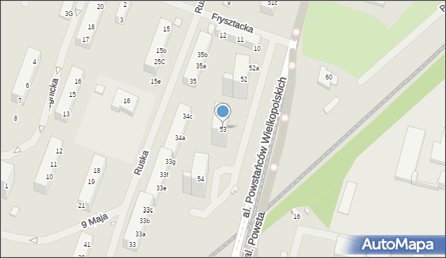 Szczecin, Aleja Powstańców Wielkopolskich, 53, mapa Szczecina