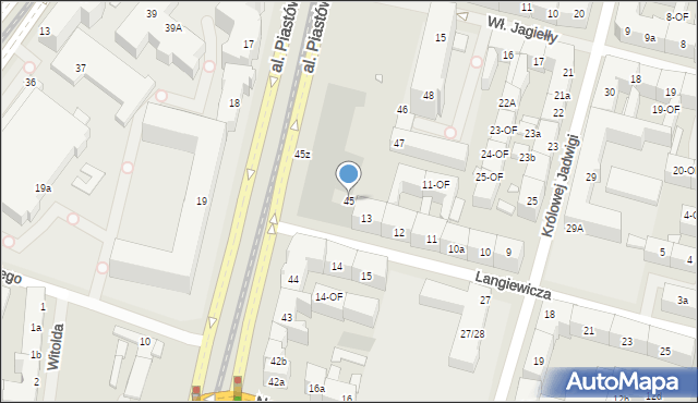Szczecin, Aleja Piastów, 45, mapa Szczecina