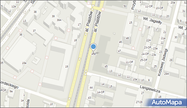 Szczecin, Aleja Piastów, 45z, mapa Szczecina