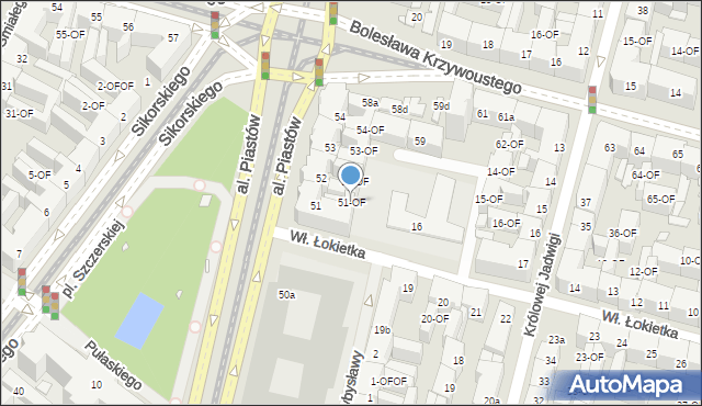 Szczecin, Aleja Piastów, 51-OF, mapa Szczecina