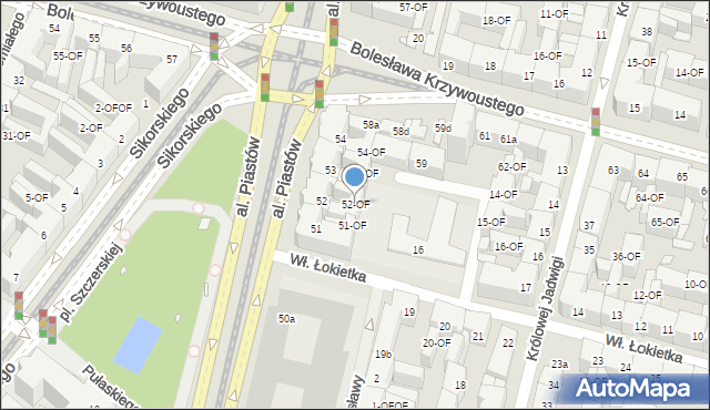 Szczecin, Aleja Piastów, 52-OF, mapa Szczecina