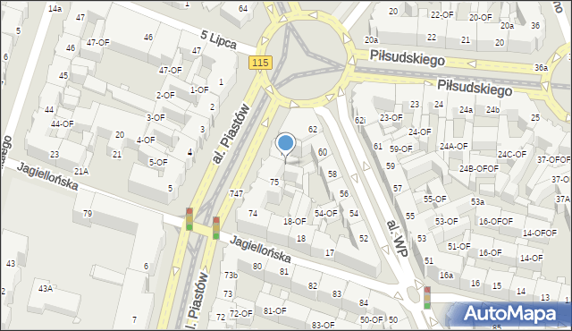 Szczecin, Aleja Piastów, 76-OF, mapa Szczecina