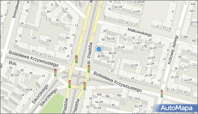 Szczecin, Aleja Piastów, 57, mapa Szczecina