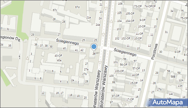 Szczecin, Aleja Bohaterów Warszawy, 26, mapa Szczecina