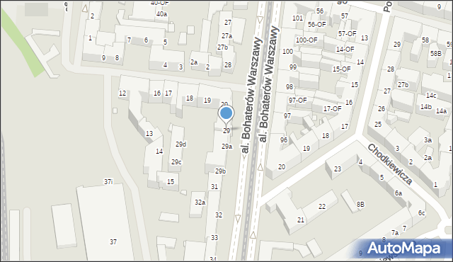 Szczecin, Aleja Bohaterów Warszawy, 29, mapa Szczecina