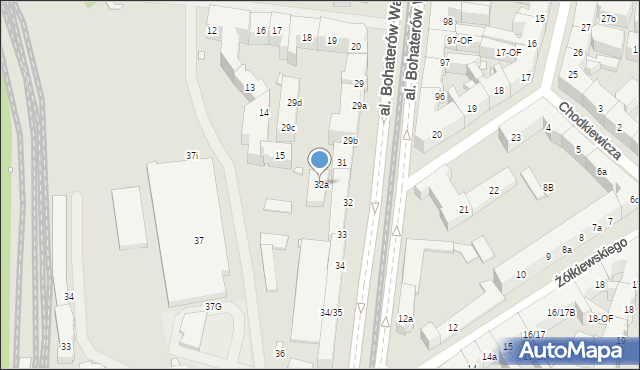 Szczecin, Aleja Bohaterów Warszawy, 32a, mapa Szczecina