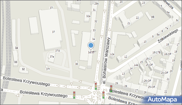 Szczecin, Aleja Bohaterów Warszawy, 34/35, mapa Szczecina