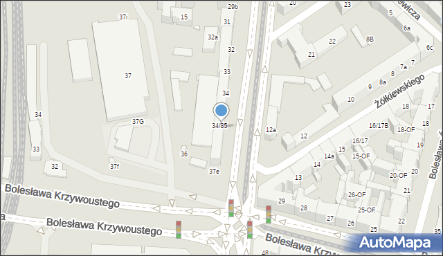 Szczecin, Aleja Bohaterów Warszawy, 35, mapa Szczecina