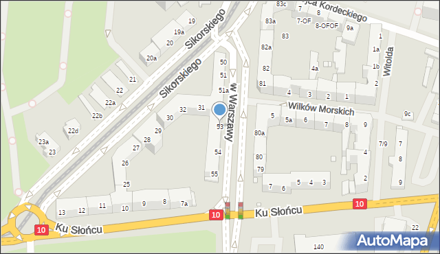 Szczecin, Aleja Bohaterów Warszawy, 53, mapa Szczecina