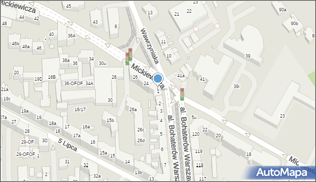 Szczecin, Aleja Bohaterów Warszawy, 1, mapa Szczecina