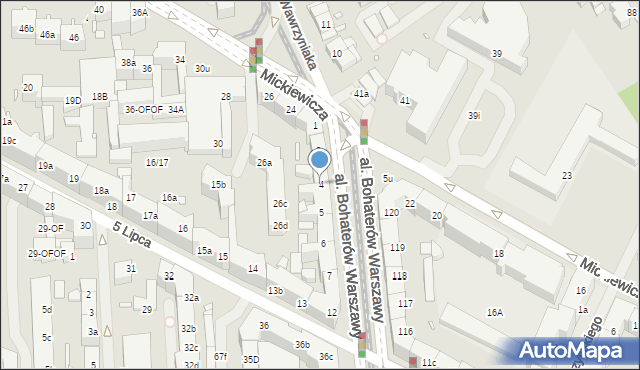 Szczecin, Aleja Bohaterów Warszawy, 4, mapa Szczecina