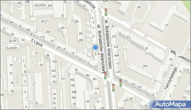 Szczecin, Aleja Bohaterów Warszawy, 7, mapa Szczecina