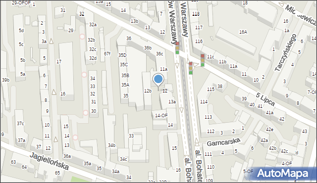 Szczecin, Aleja Bohaterów Warszawy, 12a, mapa Szczecina
