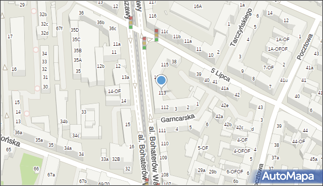 Szczecin, Aleja Bohaterów Warszawy, 113, mapa Szczecina