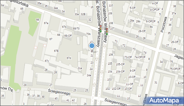 Szczecin, Aleja Bohaterów Warszawy, 20, mapa Szczecina