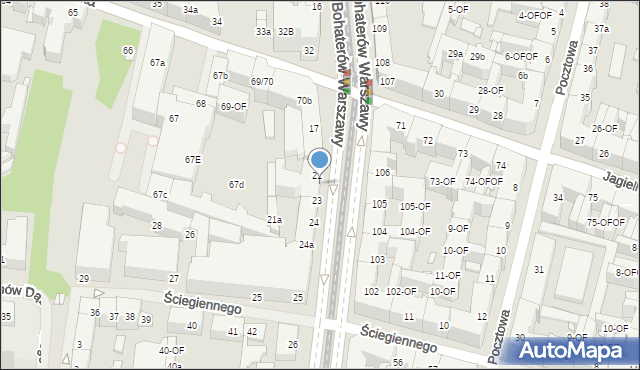 Szczecin, Aleja Bohaterów Warszawy, 22, mapa Szczecina