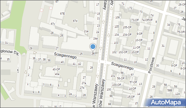 Szczecin, Aleja Bohaterów Warszawy, 25, mapa Szczecina