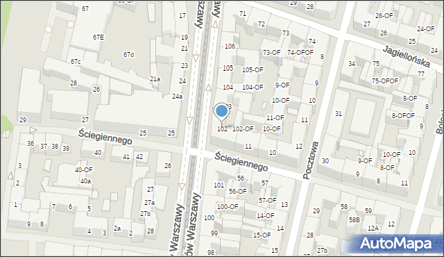 Szczecin, Aleja Bohaterów Warszawy, 102, mapa Szczecina