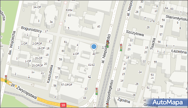 Szczecin, Aleja Niepodległości, 41, mapa Szczecina