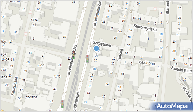 Szczecin, Aleja Niepodległości, 21, mapa Szczecina