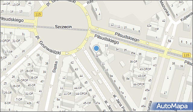 Szczecin, Aleja Papieża Jana Pawła II, 12, mapa Szczecina