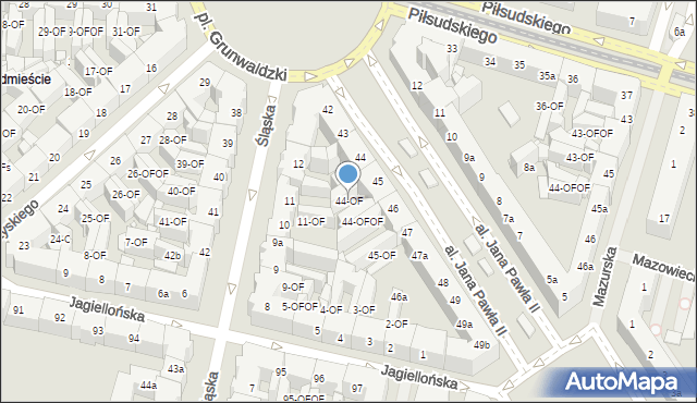 Szczecin, Aleja Papieża Jana Pawła II, 44-OF, mapa Szczecina