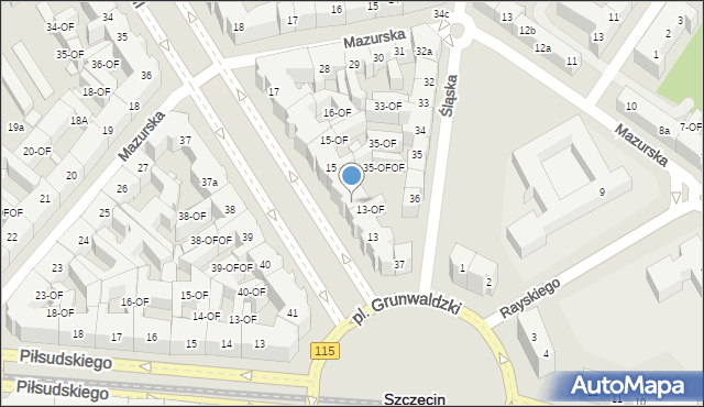 Szczecin, Aleja Papieża Jana Pawła II, 14, mapa Szczecina