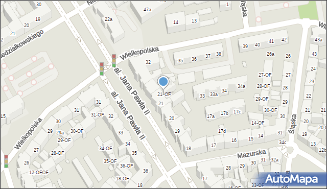 Szczecin, Aleja Papieża Jana Pawła II, 21-OF, mapa Szczecina