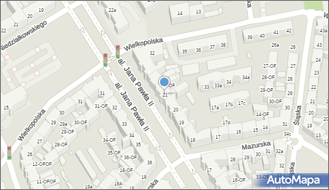 Szczecin, Aleja Papieża Jana Pawła II, 21, mapa Szczecina