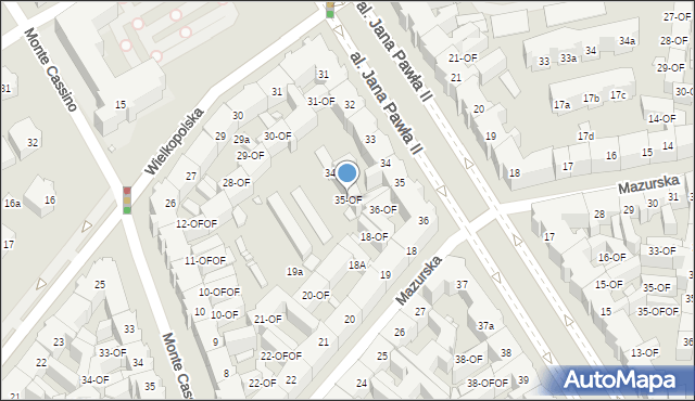 Szczecin, Aleja Papieża Jana Pawła II, 35-OF, mapa Szczecina