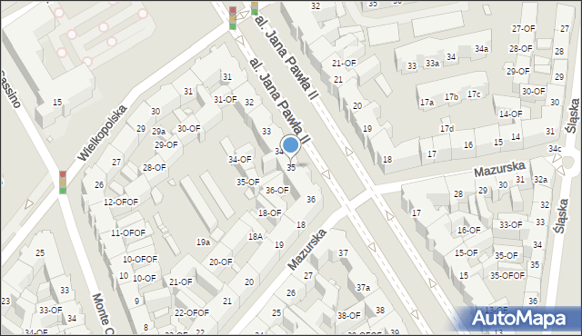 Szczecin, Aleja Papieża Jana Pawła II, 35, mapa Szczecina