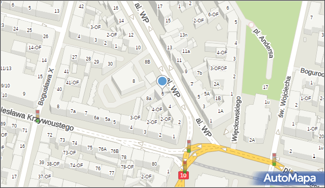 Szczecin, Aleja Wojska Polskiego, 6, mapa Szczecina