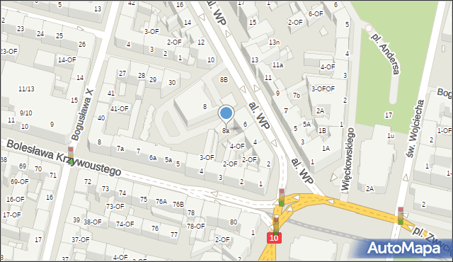 Szczecin, Aleja Wojska Polskiego, 8a, mapa Szczecina