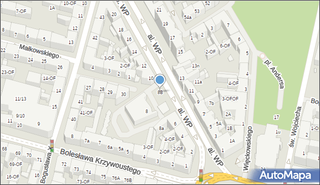 Szczecin, Aleja Wojska Polskiego, 8B, mapa Szczecina