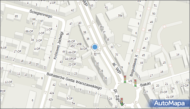 Szczecin, Aleja Wojska Polskiego, 32, mapa Szczecina