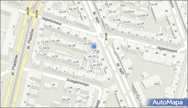 Szczecin, Aleja Wojska Polskiego, 48-OF, mapa Szczecina