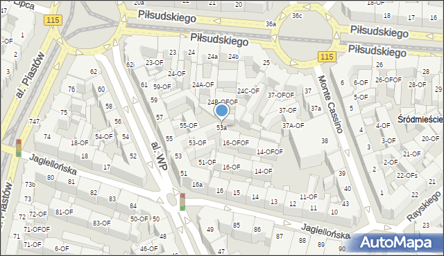 Szczecin, Aleja Wojska Polskiego, 53a, mapa Szczecina