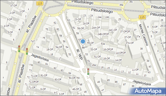 Szczecin, Aleja Wojska Polskiego, 55, mapa Szczecina