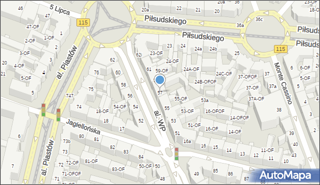 Szczecin, Aleja Wojska Polskiego, 57, mapa Szczecina