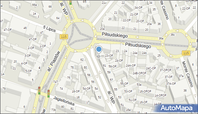 Szczecin, Aleja Wojska Polskiego, 62i, mapa Szczecina