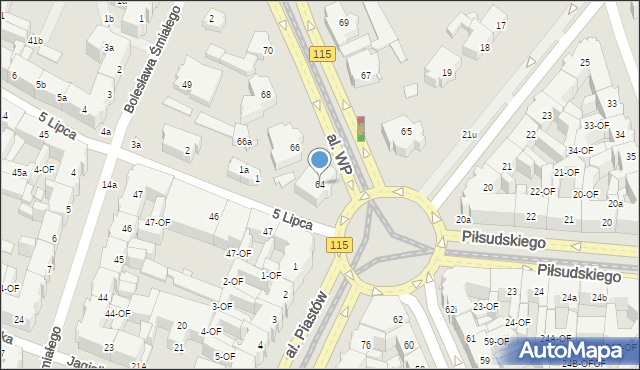 Szczecin, Aleja Wojska Polskiego, 64, mapa Szczecina
