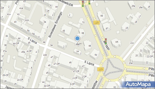 Szczecin, Aleja Wojska Polskiego, 66a, mapa Szczecina