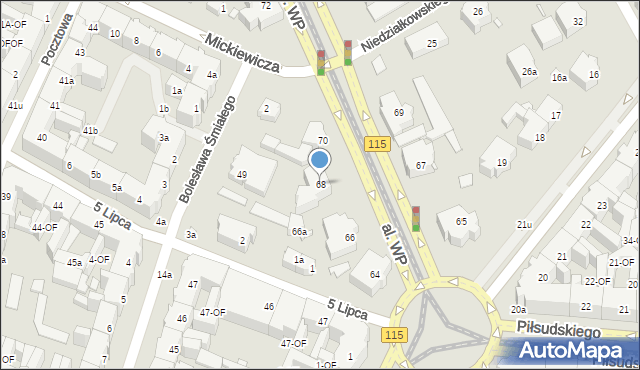 Szczecin, Aleja Wojska Polskiego, 68, mapa Szczecina