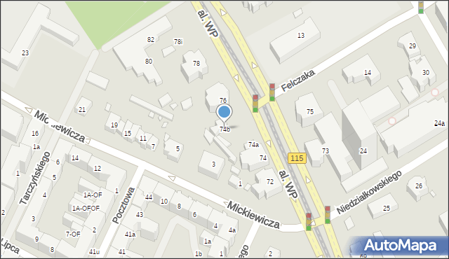 Szczecin, Aleja Wojska Polskiego, 74b, mapa Szczecina