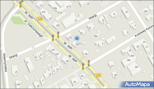 Szczecin, Aleja Wojska Polskiego, 101, mapa Szczecina