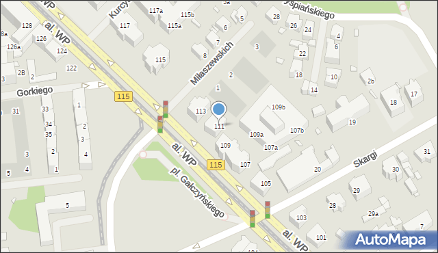 Szczecin, Aleja Wojska Polskiego, 111, mapa Szczecina